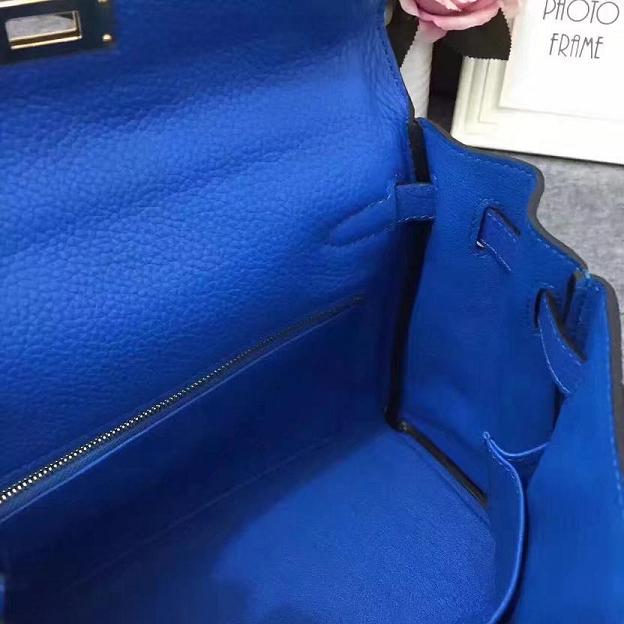 Hermes original togo leather kelly 25 bag K25 royal blue