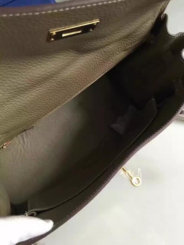 Hermes togo leather kelly 28 bag K028 khaki