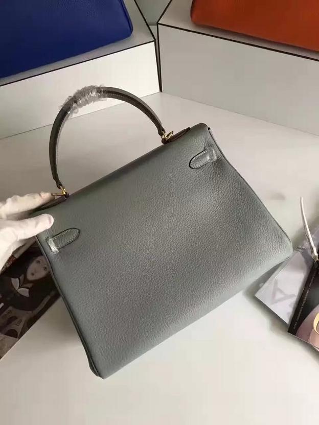 Hermes togo leather kelly 28 bag K028 gray