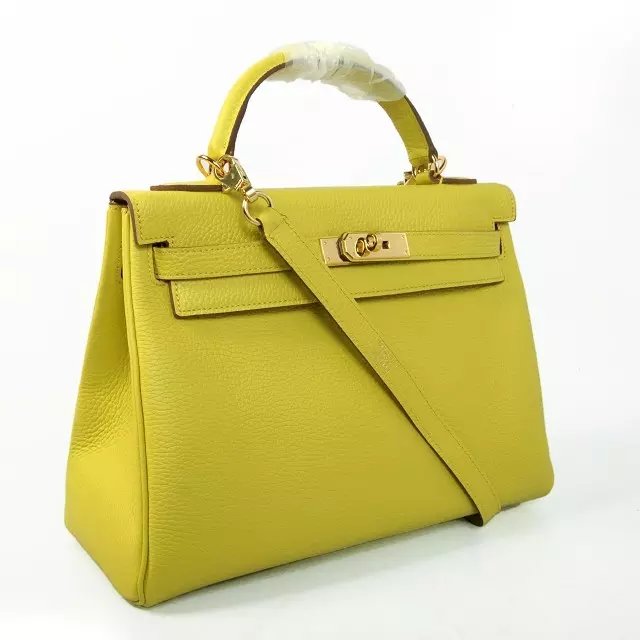 Hermes togo leather kelly 28 bag K028 lemon yellow