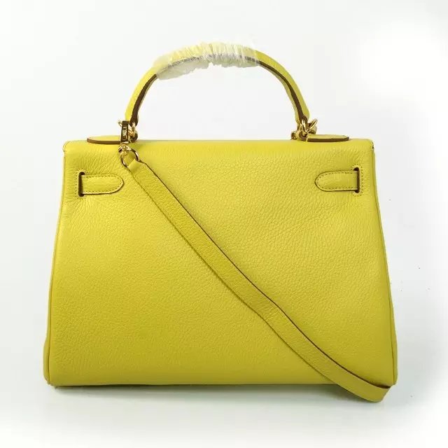 Hermes togo leather kelly 28 bag K028 lemon yellow