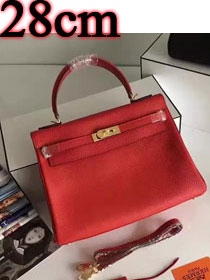 Hermes togo leather kelly 28 bag K028 red