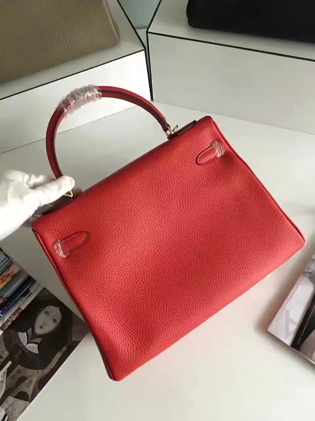 Hermes togo leather kelly 28 bag K028 red