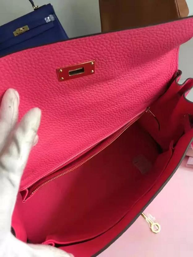 Hermes togo leather kelly 28 bag K028 rose red