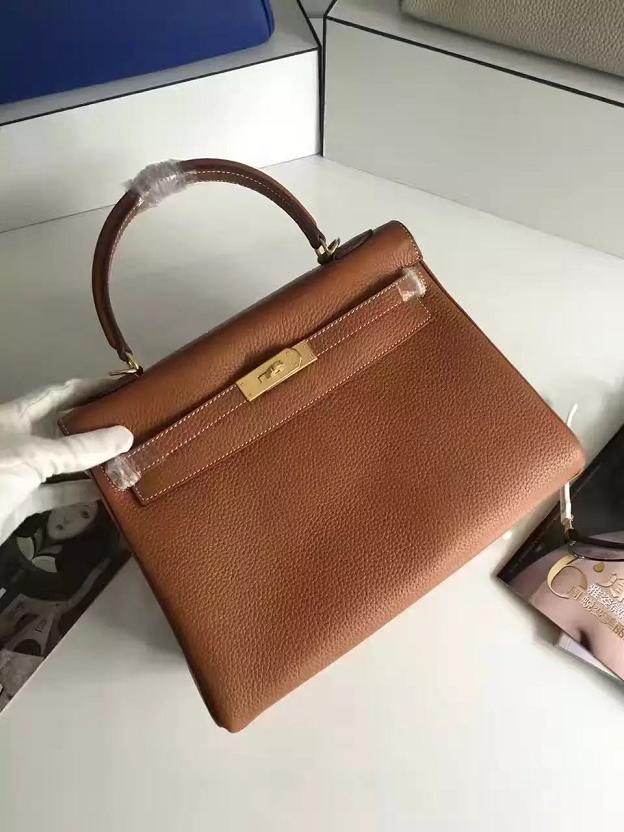 Hermes togo leather kelly 32 bag K032 coffee