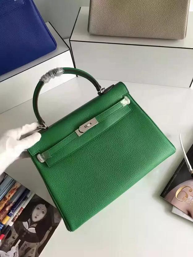 Hermes togo leather kelly 32 bag K032 green