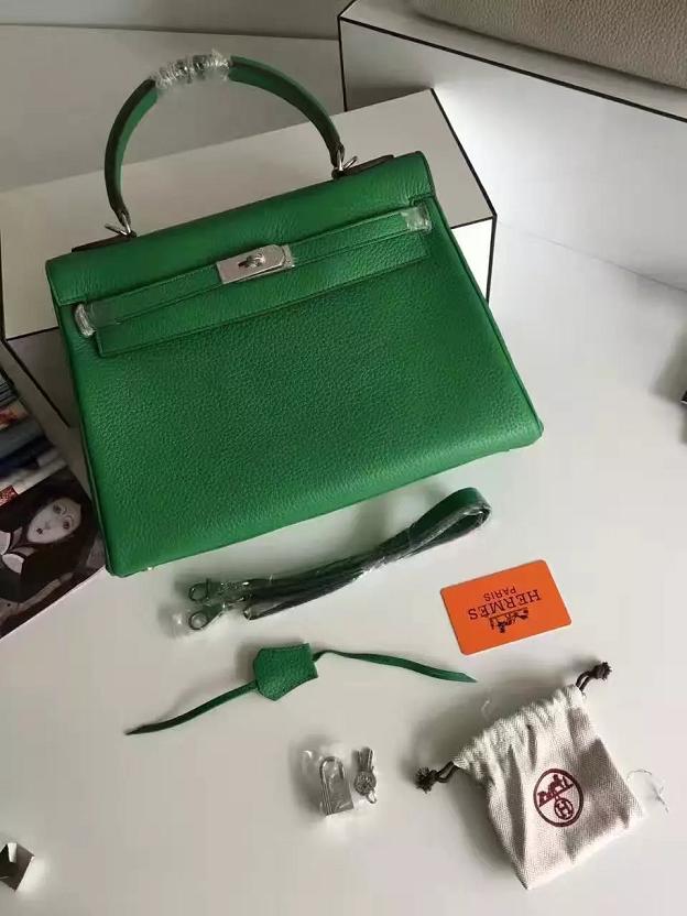 Hermes togo leather kelly 32 bag K032 green