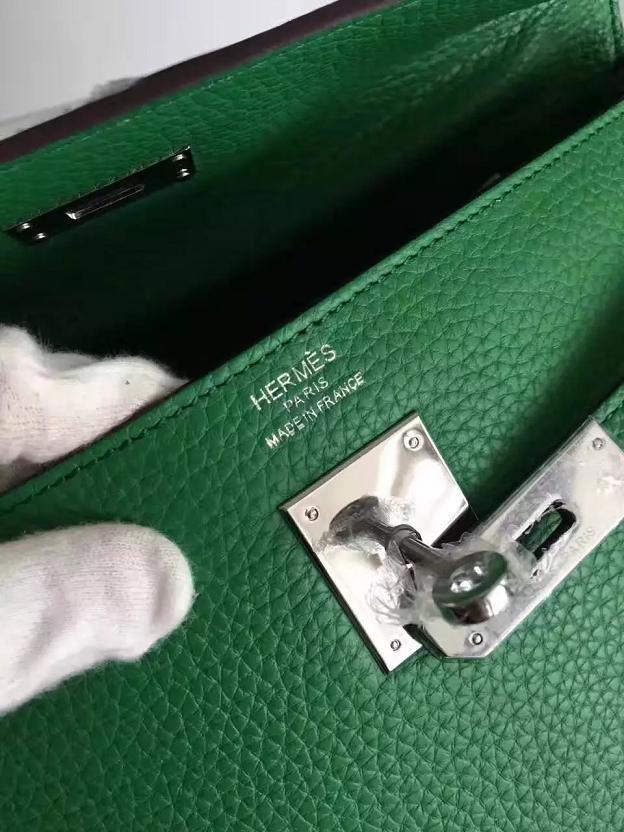 Hermes togo leather kelly 32 bag K032 green