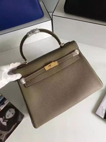 Hermes togo leather kelly 32 bag K032 khaki