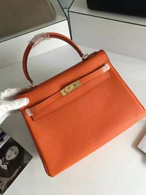 Hermes togo leather kelly 32 bag K032 orange