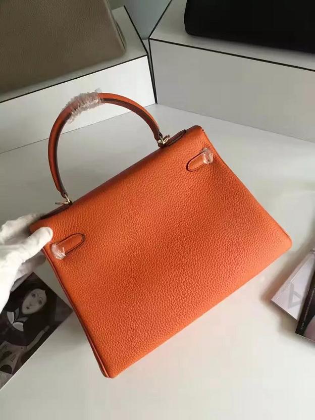 Hermes togo leather kelly 32 bag K032 orange