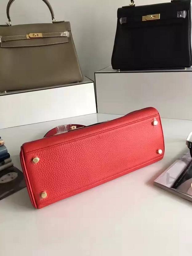 Hermes togo leather kelly 32 bag K032 red