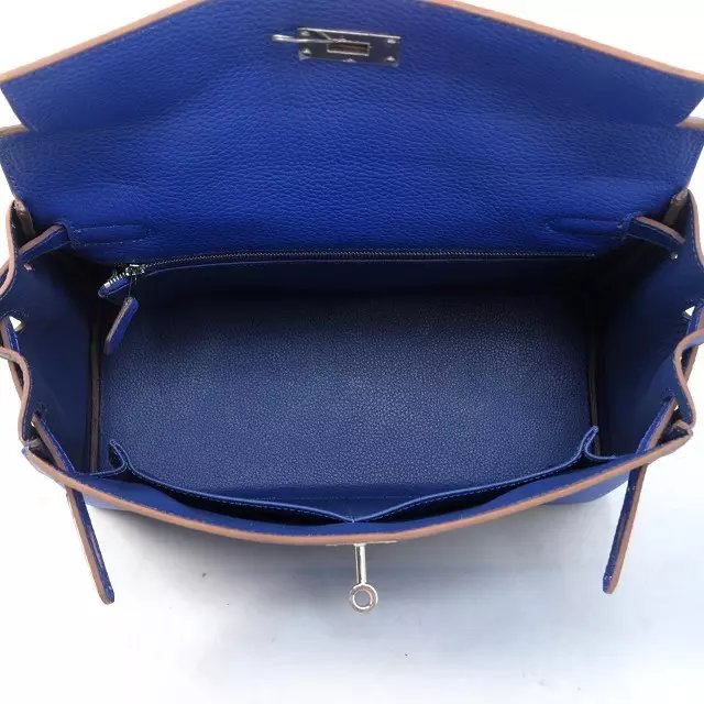 Hermes togo leather kelly 32 bag K032 royal blue