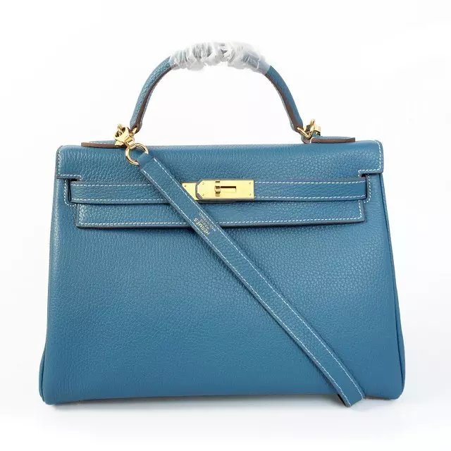 Hermes togo leather kelly 32 bag K032 sky blue