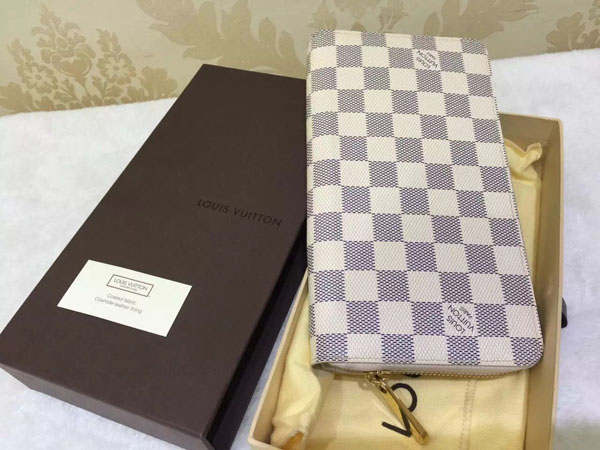 Louis Vuitton top origial damier azur zippy organiser wallet N60012