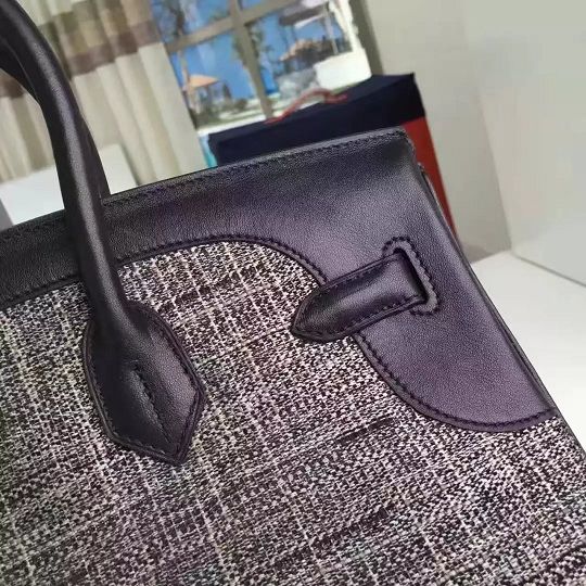 2017 hermes original calfskin fabric birkin 30 bag HF030 black