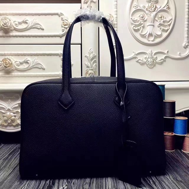 Hermes original clemence leather victoria fourre-tout 35 bag V35 black