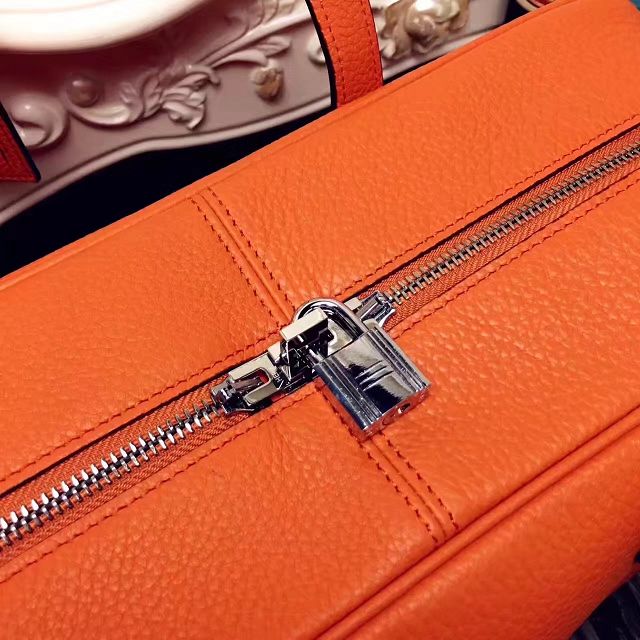 Hermes original clemence leather victoria fourre-tout 35 bag V35 orange