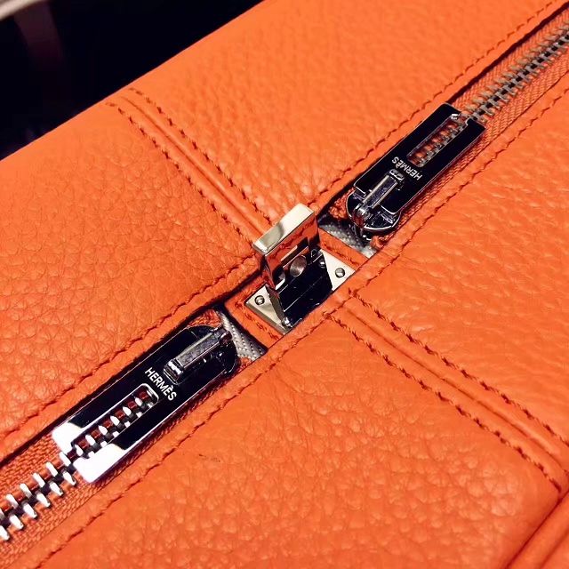 Hermes original clemence leather victoria fourre-tout 35 bag V35 orange