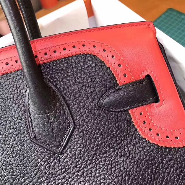 2017 hermes original togo leather birkin 35 bag H350 black&red