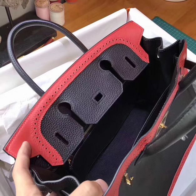 2017 hermes original togo leather birkin 35 bag H350 black&red