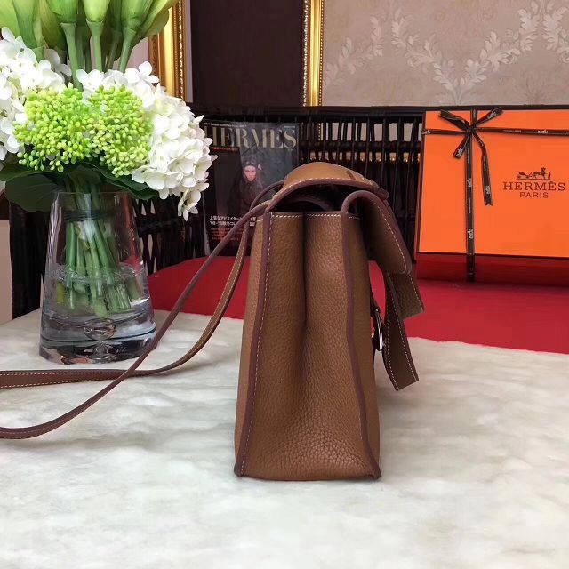 Hermes original togo leather halzan 31 bag H031 coffee