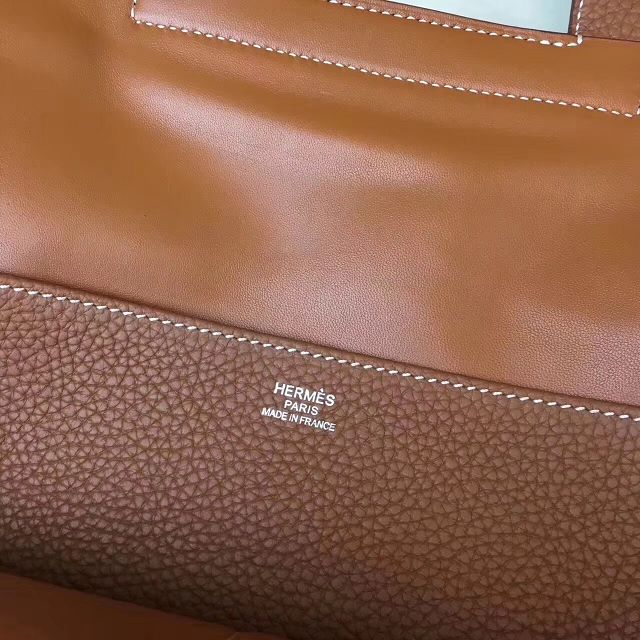 Hermes original togo leather halzan 31 bag H031 coffee