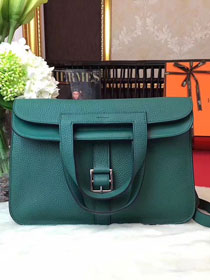 Hermes original togo leather halzan 31 bag H031 olive