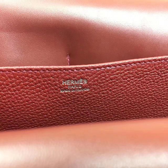 Hermes original togo leather halzan 31 bag H031 wine