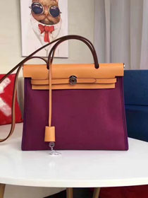 2017 hermes togo leather cabas her bag H31 coffee&purple