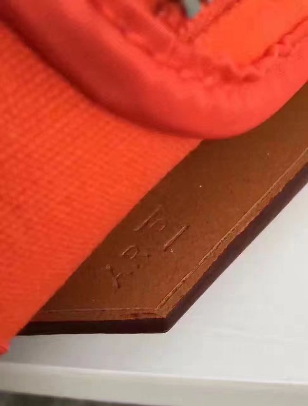 2017 hermes calfskin leather&canvas her bag H31 orange&coffee