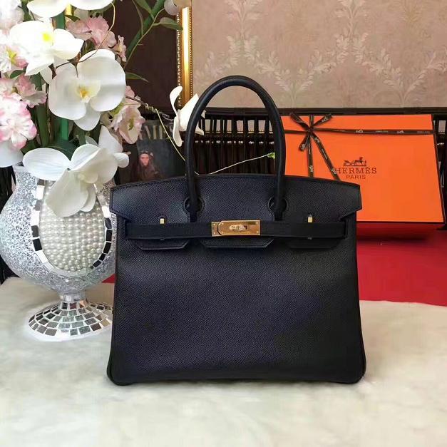 Hermes original epsom leather birkin 25 bag H25 black