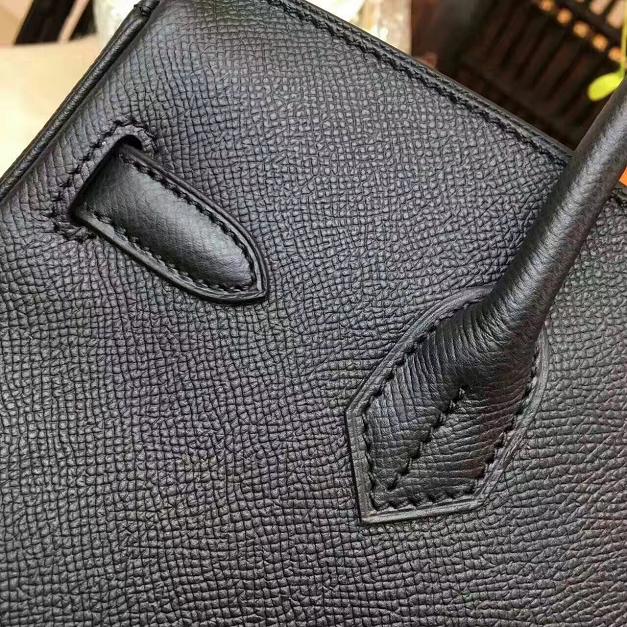 Hermes original epsom leather birkin 25 bag H25 black