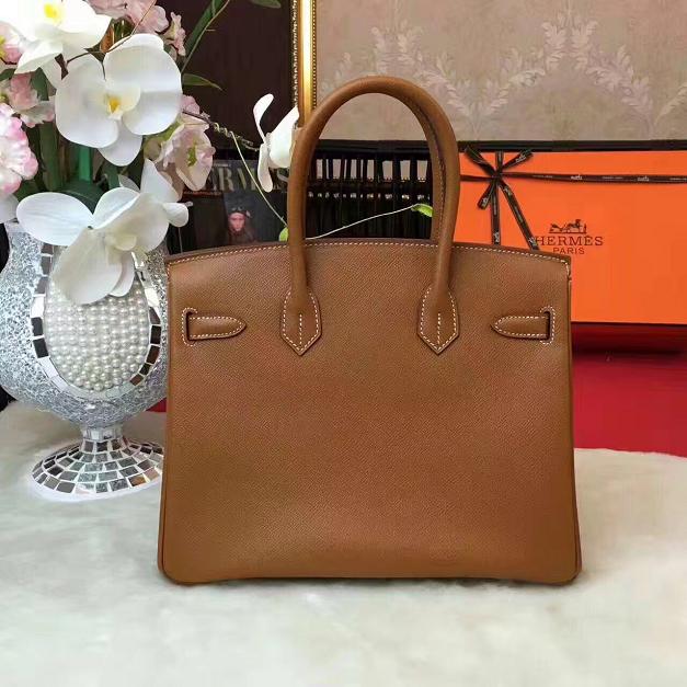 Hermes original epsom leather birkin 25 bag H25 coffee