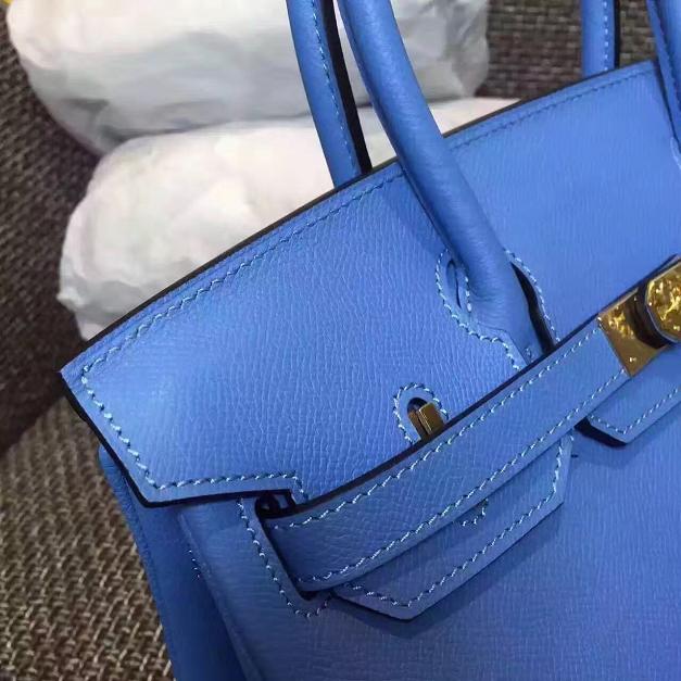 Hermes original epsom leather birkin 25 bag H25 blue