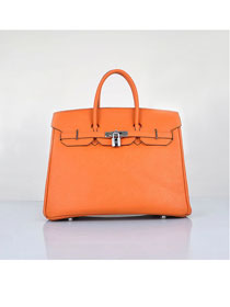 Hermes original epsom leather birkin 25 bag H25 orange