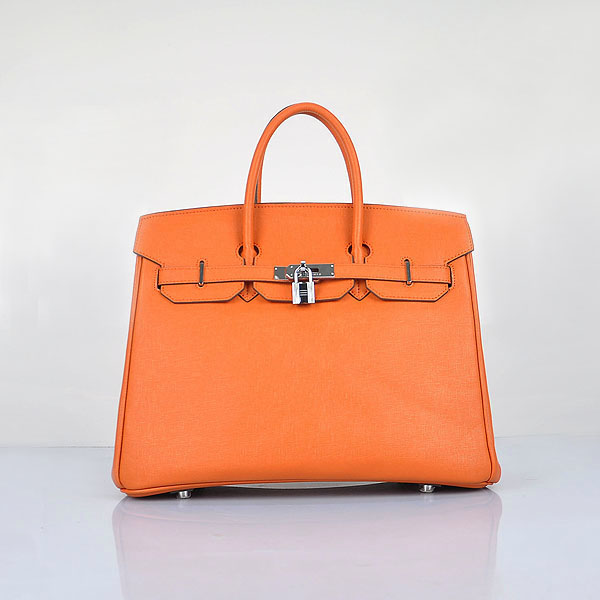 Hermes original epsom leather birkin 25 bag H25 orange