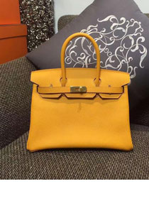 Hermes original epsom leather birkin 25 bag H25 yellow