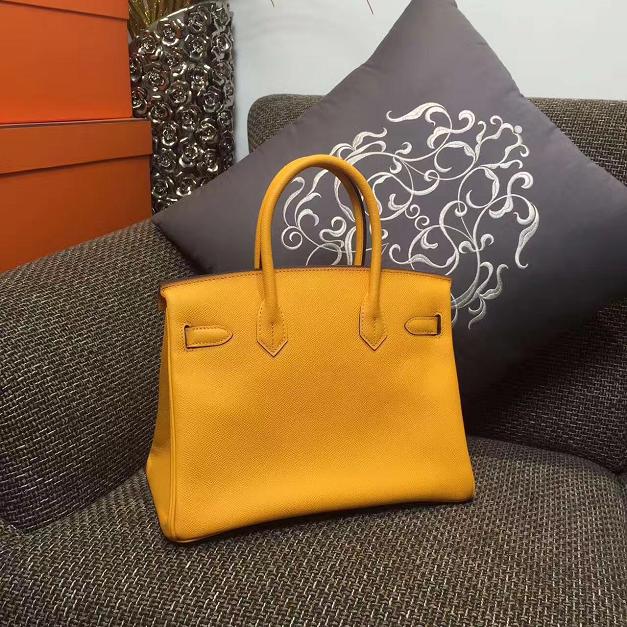Hermes original epsom leather birkin 25 bag H25 yellow