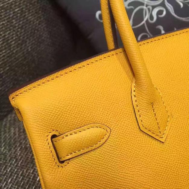 Hermes original epsom leather birkin 25 bag H25 yellow