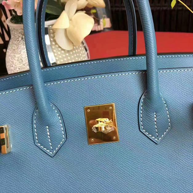 Hermes original epsom leather birkin 30 bag H30 blue