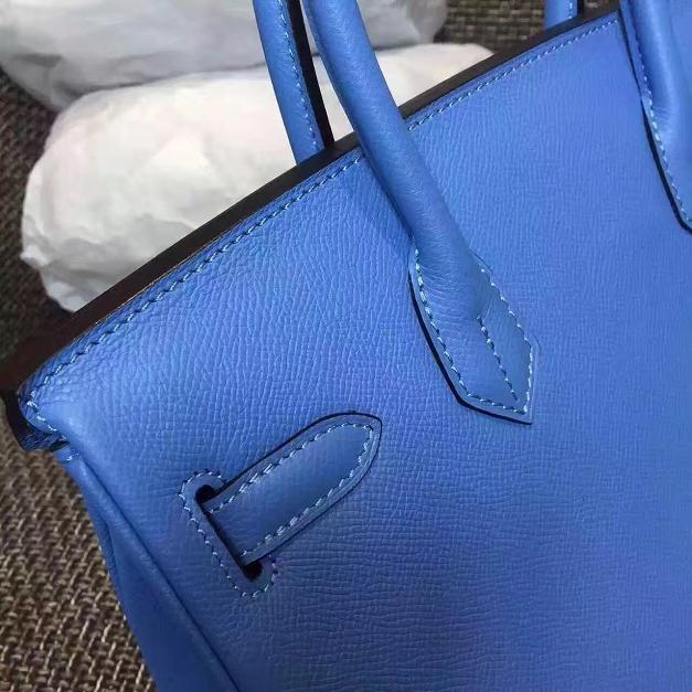 Hermes original epsom leather birkin 30 bag H30 deep skyblue