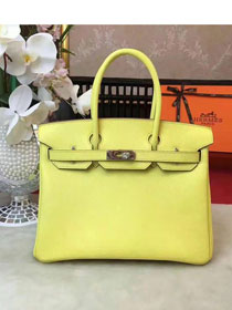 Hermes original epsom leather birkin 30 bag H30 lemon yellow