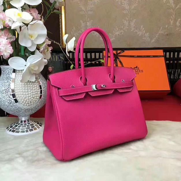 Hermes original epsom leather birkin 30 bag H30 rose red