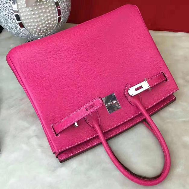 Hermes original epsom leather birkin 30 bag H30 rose red