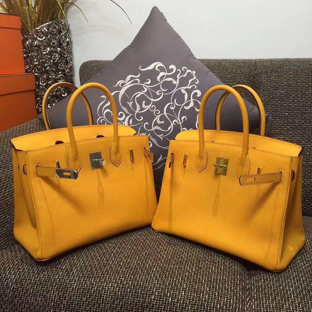 Hermes original epsom leather birkin 30 bag H30 yellow