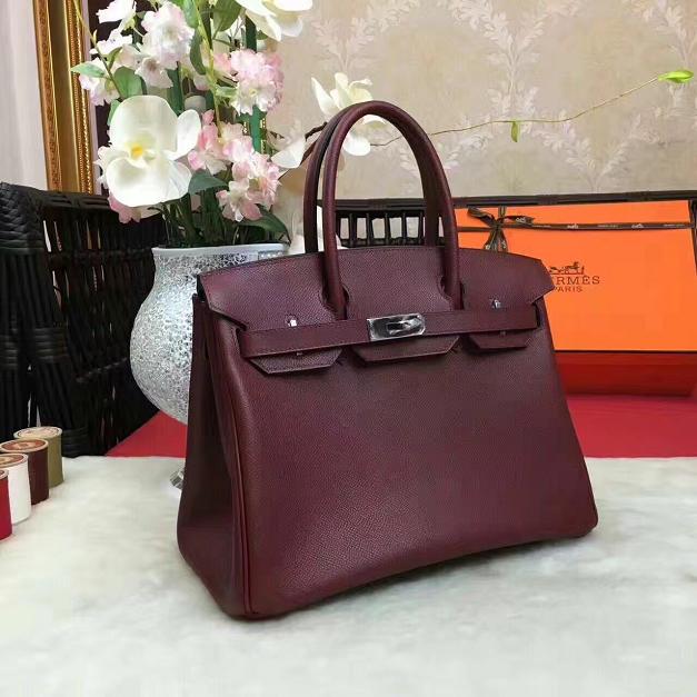 Hermes original epsom leather birkin 35 bag H35-3 burgundy