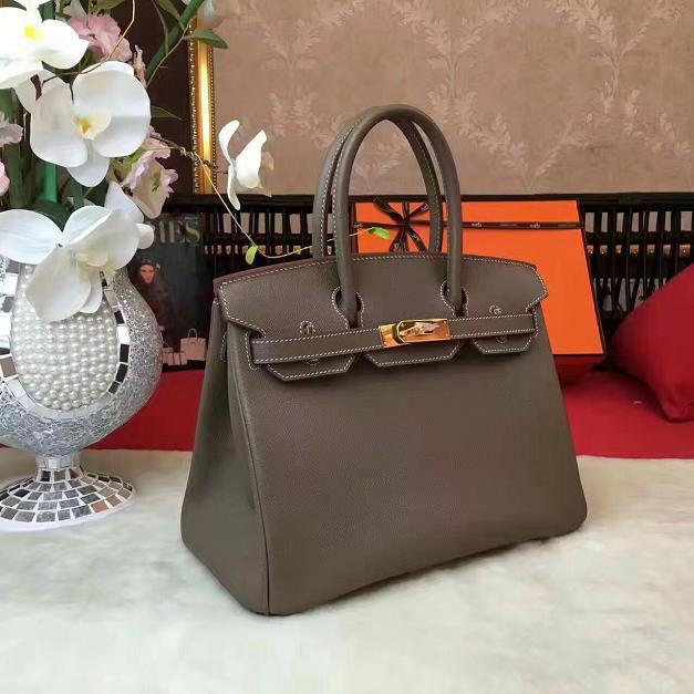 Hermes original epsom leather birkin 35 bag H35-3 gray