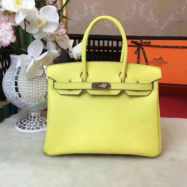 Hermes original epsom leather birkin 35 bag H35-3 lemon yellow