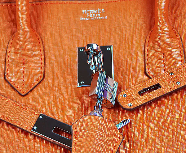 Hermes original epsom leather birkin 35 bag H35-3 orange